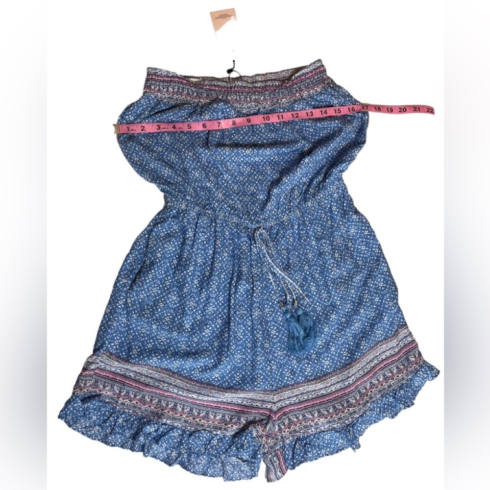KIWI + PUNCH Vista Blue Strapless Short Romper Size Large NWT - Picture 7 of 14